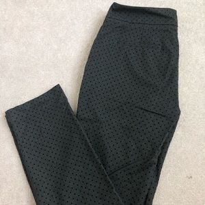 Gray and Black Polka Dot Loft Dress Pants